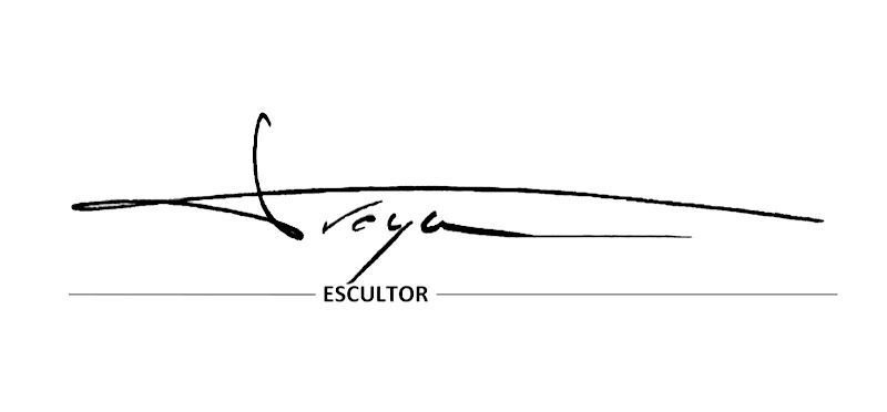 Firma original Troya, escultor